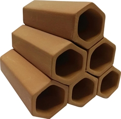 Reje rør sekskantet 9x10x9,5cm brun